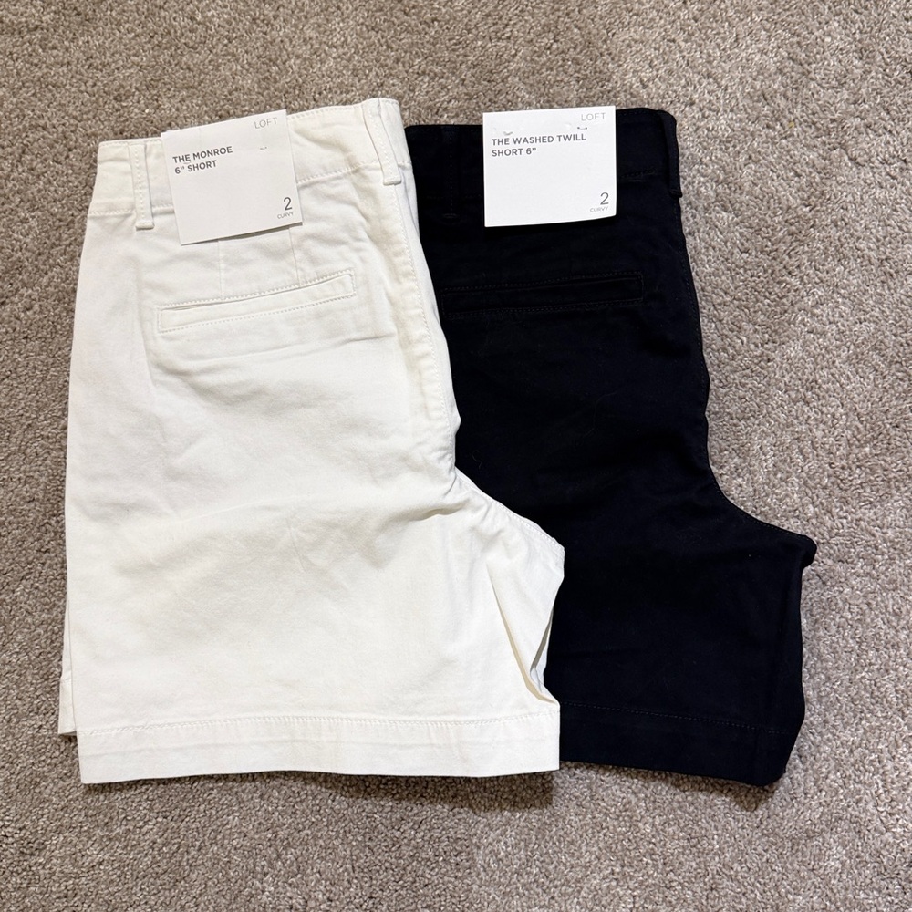 Set of 2 pairs, LOFT  6" Shorts
White/Black-size 2